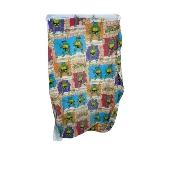 Vintage 90s TMNT Twin Sheet Complete Linen Cartoon Teenage Turtles - Picture 2 of 10